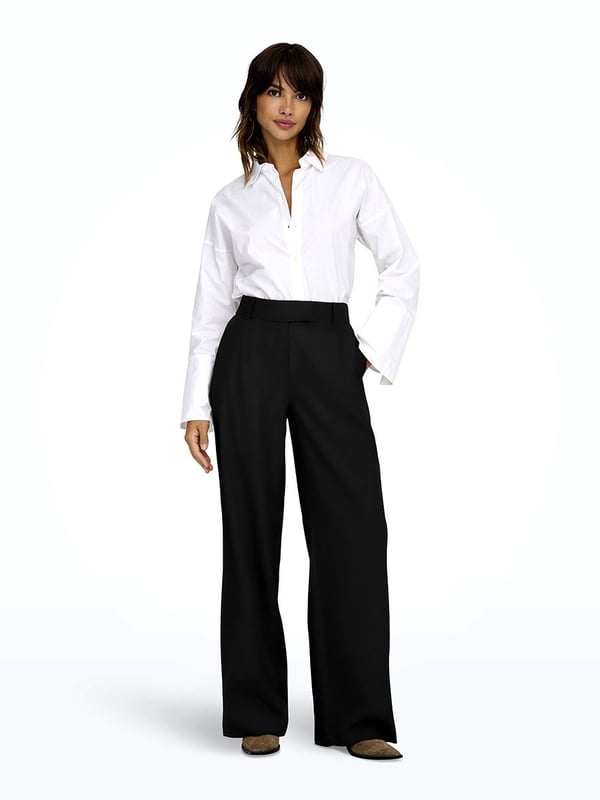 Only ONLLINDA HW STR MEL PANTS TLR NOOS Siyah Kadın Pantolon
