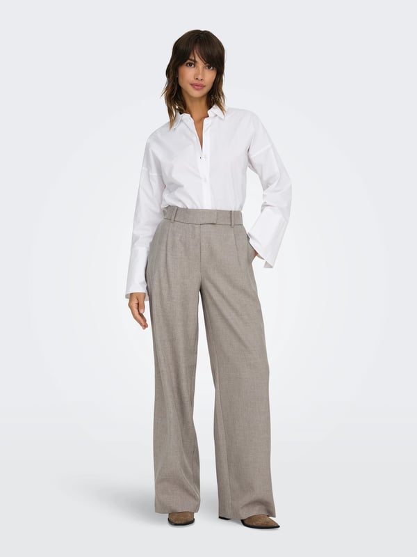 Only ONLLINDA HW STR MEL PANTS TLR NOOS Bej Kadın Pantolon
