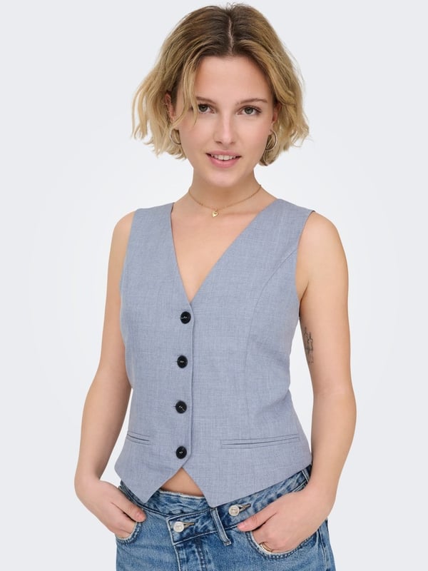 Only ONLLINDA S/L MEL FIT WAISTCOAT TLR NOOS Mavi Kadın Yelek