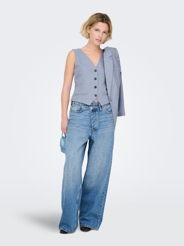 Only ONLLINDA S/L MEL FIT WAISTCOAT TLR NOOS Mavi Kadın Yelek