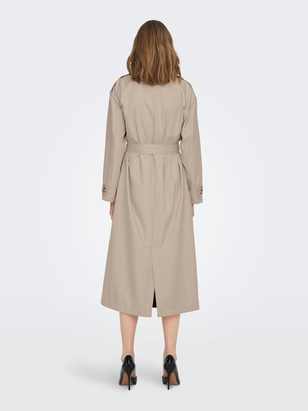 Only ONLLINE X-LONG TRENCHCOAT OTW NOOS Bej Kadın Mont