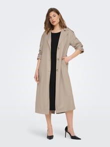 Only ONLLINE X-LONG TRENCHCOAT OTW NOOS Bej Kadın Mont
