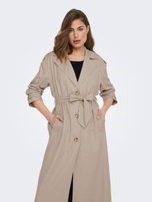 Only ONLLINE X-LONG TRENCHCOAT OTW NOOS Bej Kadın Mont