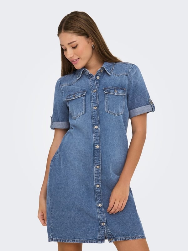 Only ONLLISA S/S DNM DRESS GUA NOOS Denim Kadın Elbise