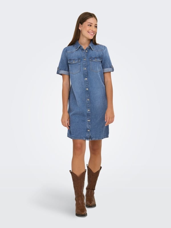 Only ONLLISA S/S DNM DRESS GUA NOOS Denim Kadın Elbise