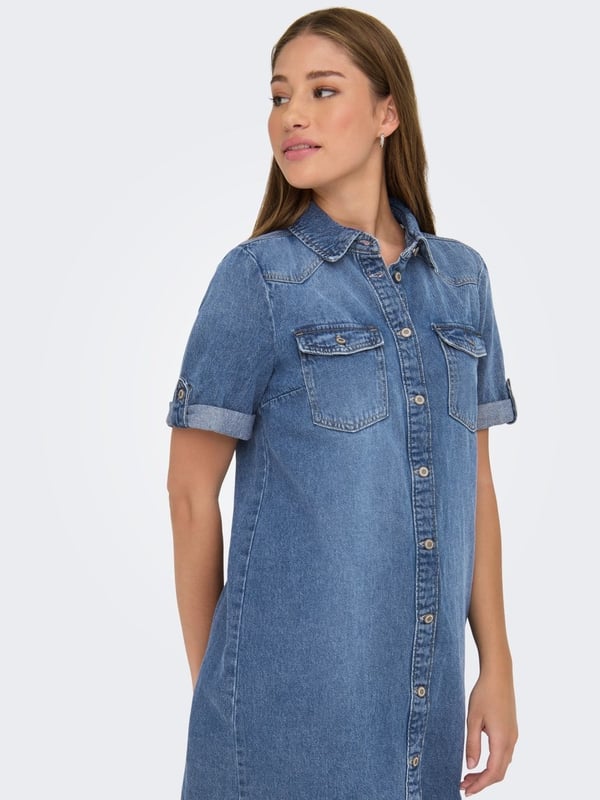 Only ONLLISA S/S DNM DRESS GUA NOOS Denim Kadın Elbise