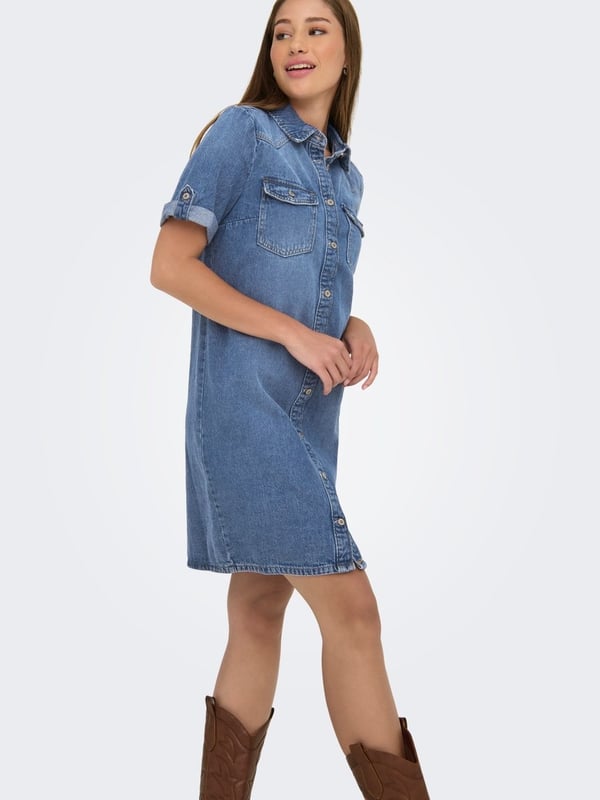 Only ONLLISA S/S DNM DRESS GUA NOOS Denim Kadın Elbise