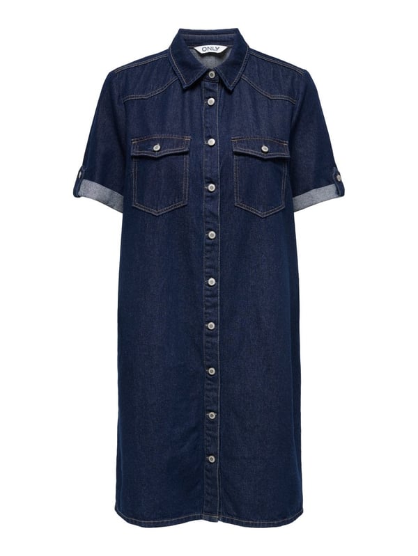 Only ONLLISA S/S DNM DRESS GUA NOOS Lacivert Kadın Elbise