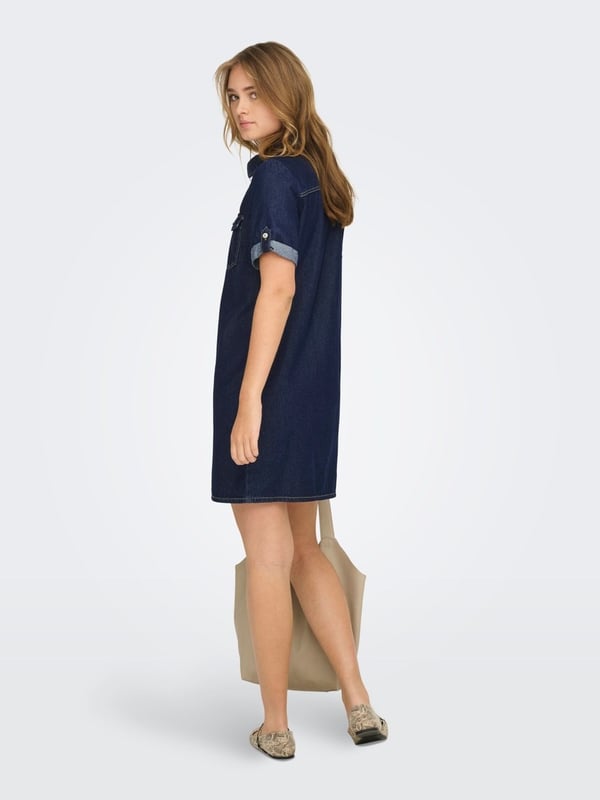 Only ONLLISA S/S DNM DRESS GUA NOOS Lacivert Kadın Elbise
