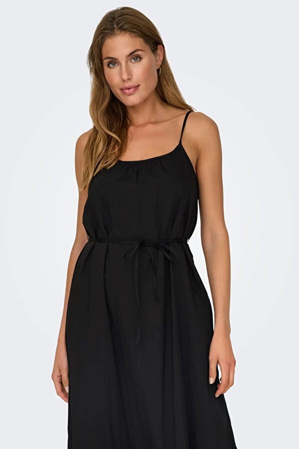 Only ONLLOU LIFE EMB STRAP ANKEL DRESS PTM Siyah Kadın Elbise