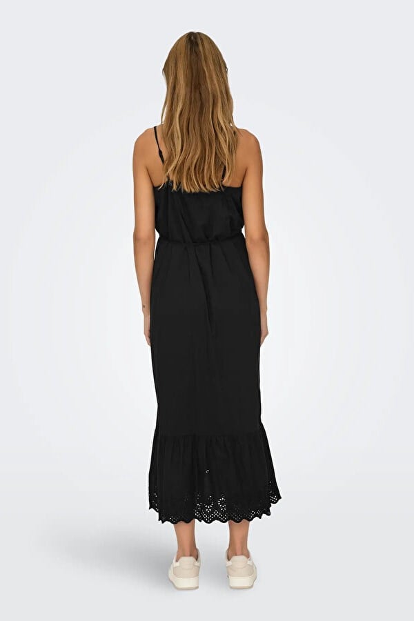 Only ONLLOU LIFE EMB STRAP ANKEL DRESS PTM Siyah Kadın Elbise