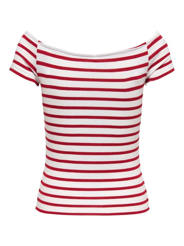 Only ONLLUCA S/S BOATNECK TOP JRS Beyaz Kadın Bluz