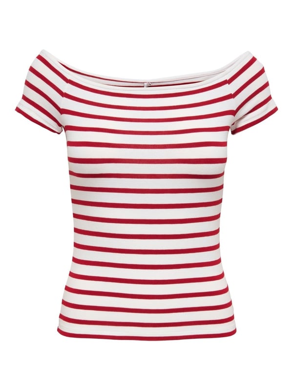 Only ONLLUCA S/S BOATNECK TOP JRS Beyaz Kadın Bluz