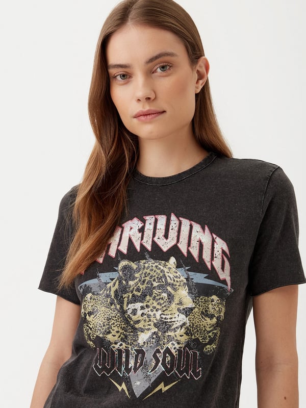Only ONLLUCY LIFE REG S/S TOP BOX JRS Siyah Kadın T-Shirt