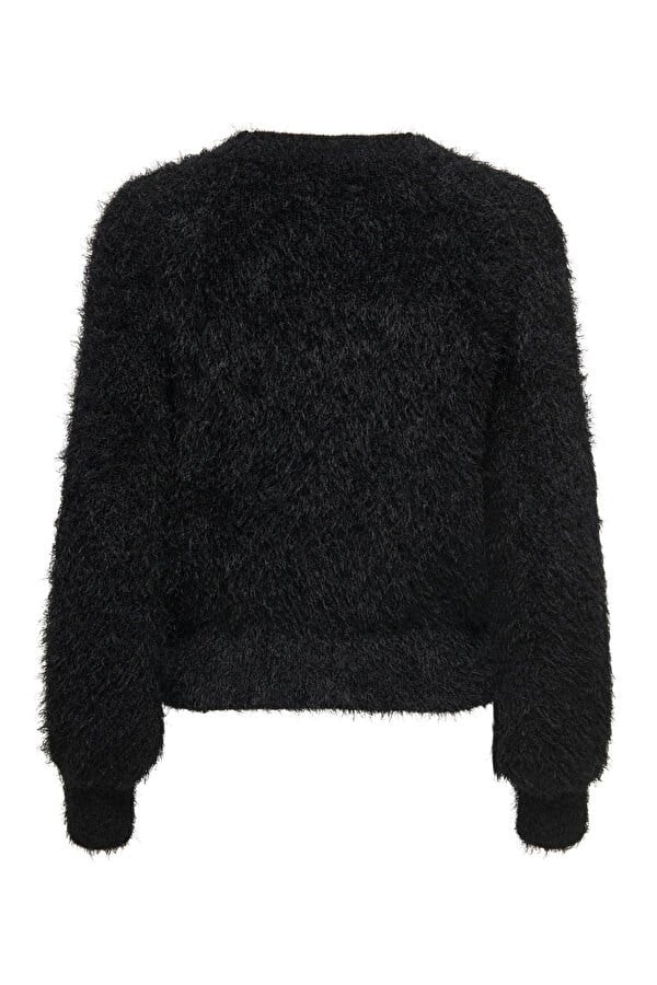 Only ONLLULU LS RIB SHORT O-NECK CC KNT Siyah Kadın Kazak