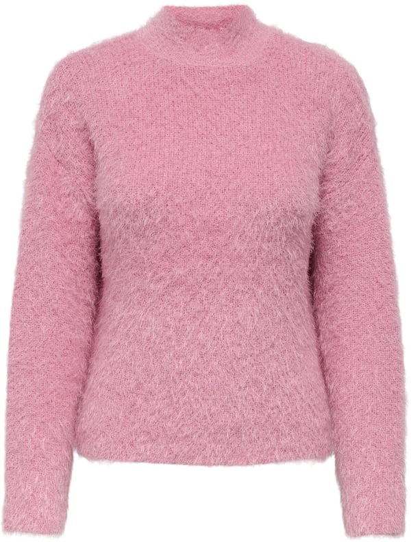 Only ONLLULU LS RIB SHORT O-NECK CC KNT Pembe Kadın Kazak