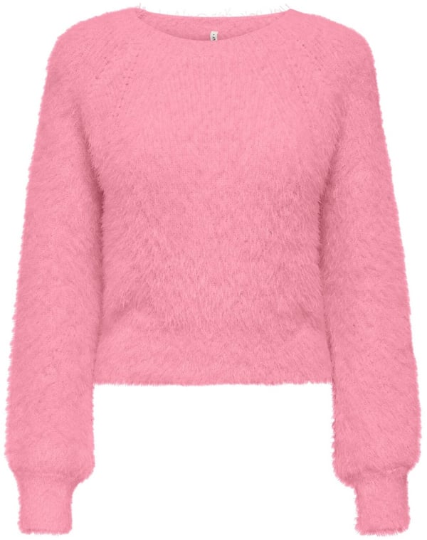 Only ONLLULU LS RIB SHORT O-NECK CC KNT Pembe Kadın Kazak