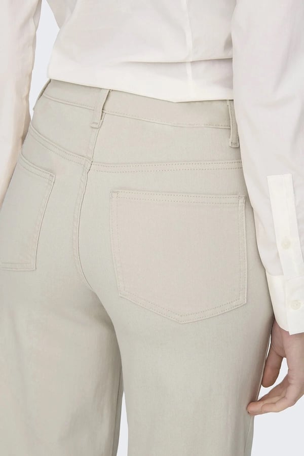 Only ONLMADISON BLUSH HW WIDE DNM CRO NOOS Bej Kadın Kot Pantolon