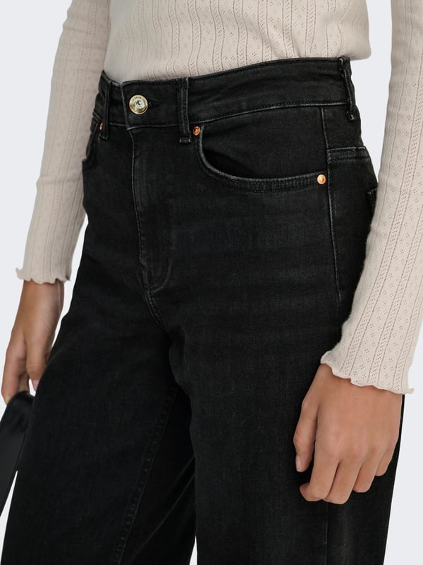Only ONLMADISON BLUSH HW WIDE DNM CRO099 NOOS Siyah Kadın Kot Pantolon