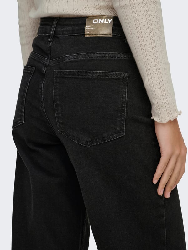 Only ONLMADISON BLUSH HW WIDE DNM CRO099 NOOS Siyah Kadın Kot Pantolon