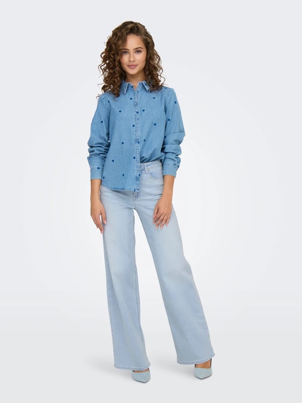 Only ONLMADISON BLUSH HW WIDE DNM CRO495 NOOS Denim Kadın Kot Pantolon