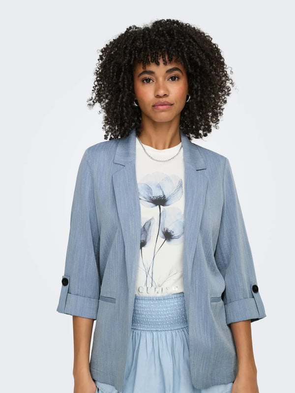 Only ONLMARSA 3/4 BLAZER WVN NOOS Mavi Kadın Ceket