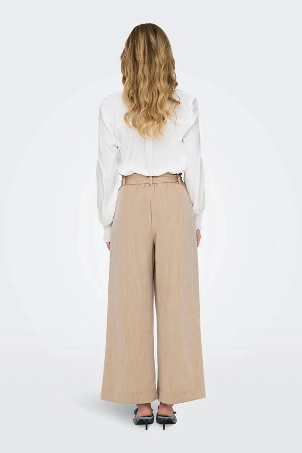 Only ONLMARSA SOLID PAPERBAG PANT WVN NOOS Bej Kadın Pantolon