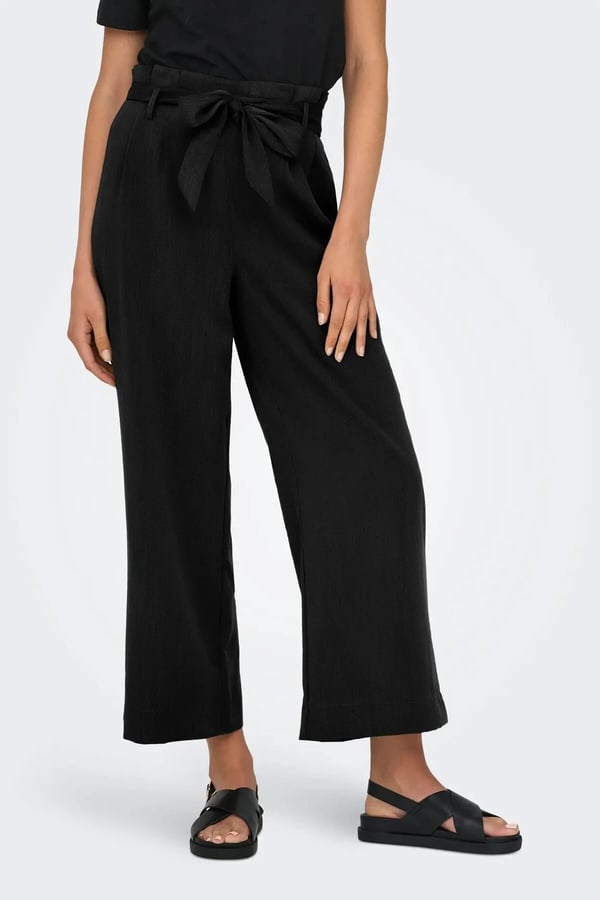 Only ONLMARSA SOLID PAPERBAG PANT WVN NOOS Siyah Kadın Pantolon
