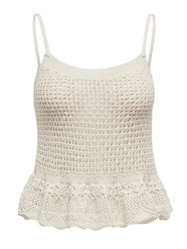 Only ONLMARY SL PEPLUM TOP RP KNT Bej Kadın T-Shirt