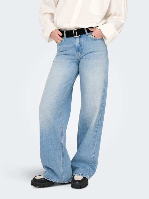 Only ONLMAYA MW WIDE DNM DOT445 Mavi Kadın Kot Pantolon