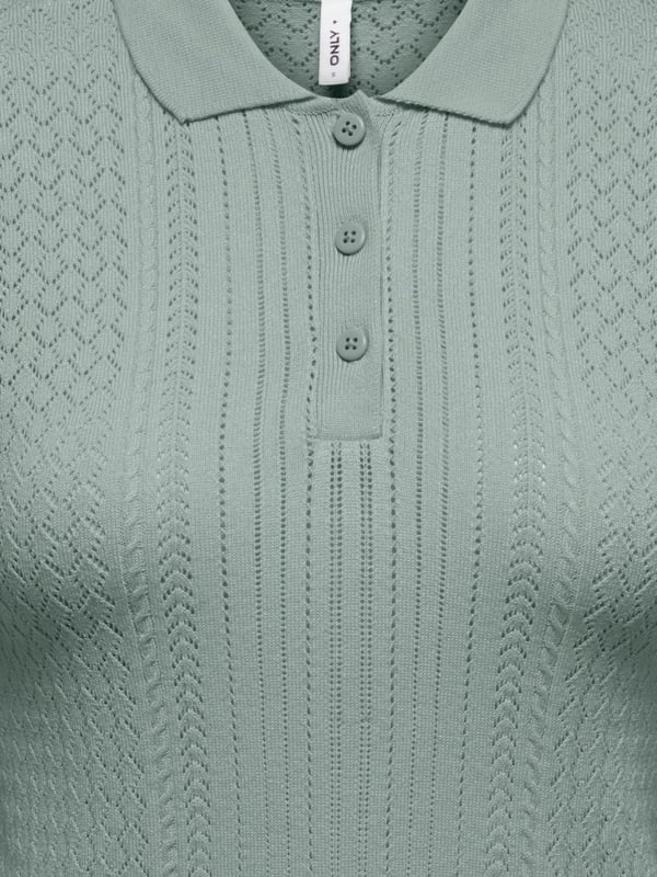 Only ONLMEDDI LIFE SS STRUCTURE POLO CC KNT Turkuaz Kadın T-Shirt