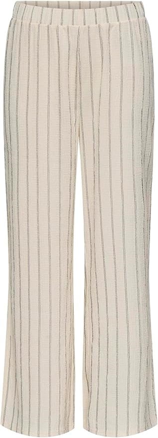 Only ONLMIKA WIDE LOOSE STRIPE PANT JRS Bej Kadın Pantolon