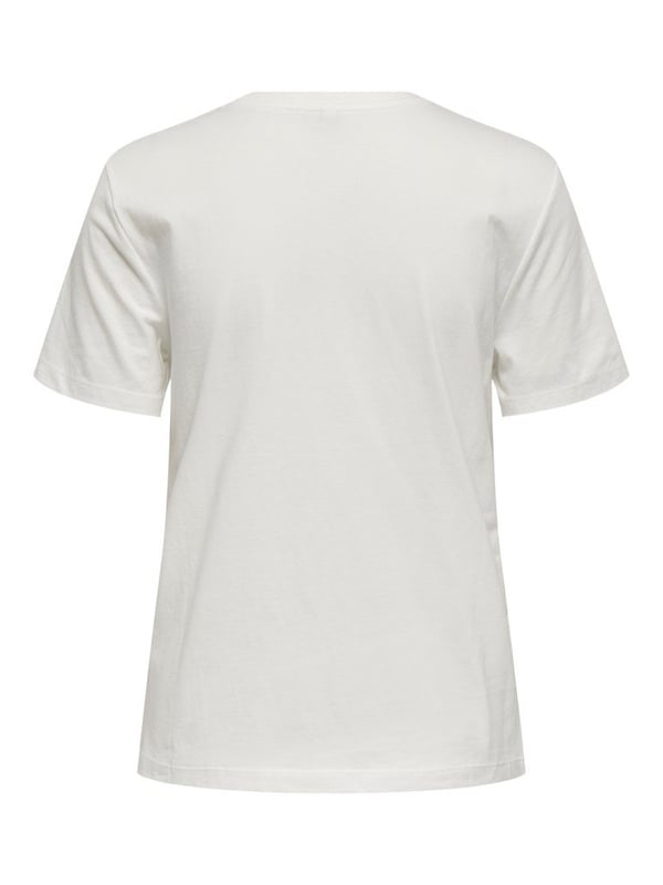 Only ONLMILENA S/S T-SHIRT BOX SUD JRS Beyaz Kadın T-Shirt