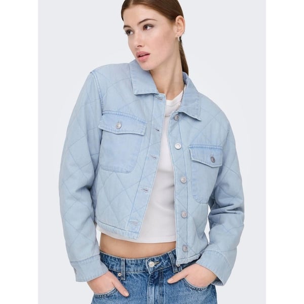 Only ONLMIST WASHED QUILT JACKET CC OTW Açık Mavi Kadın Ceket