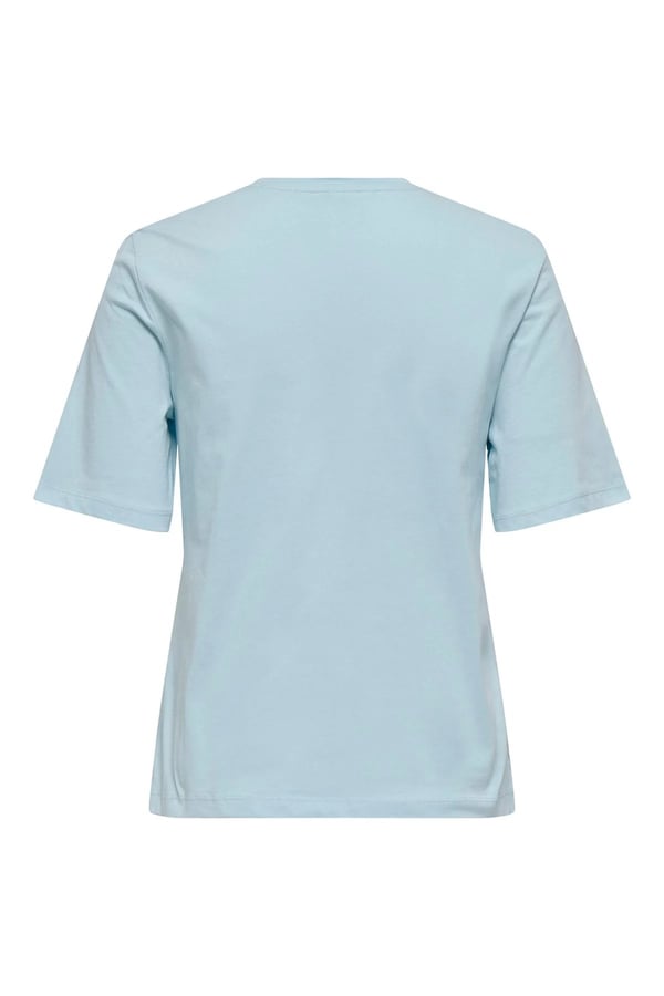 Only ONLMOODY LIFE S/S WORD TOP BOX JRS Açık Mavi Kadın T-Shirt