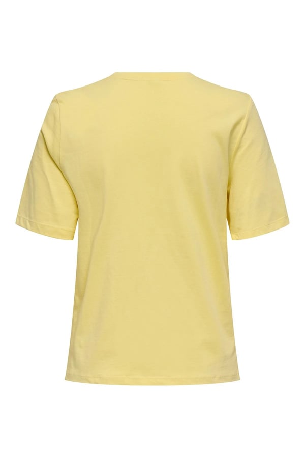 Only ONLMOODY LIFE S/S WORD TOP BOX JRS Sarı Kadın T-Shirt