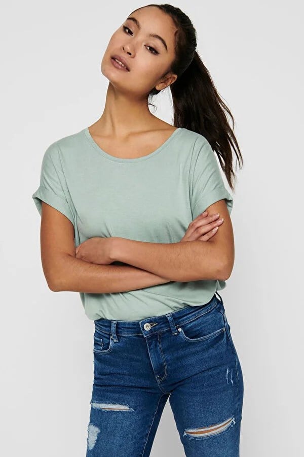 Only ONLMOSTER S/S O-NECK TOP NOOS JRS Turkuaz Kadın T-Shirt