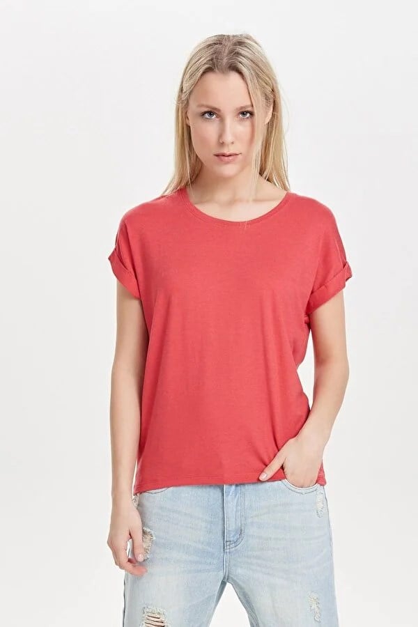Only ONLMOSTER S/S O-NECK TOP NOOS JRS Fuşya Kadın T-Shirt