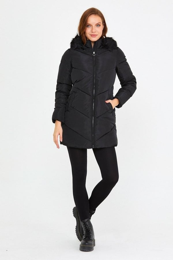 Only ONLMYNTE BF LONG PUFFER OTW Siyah Kadın Ceket