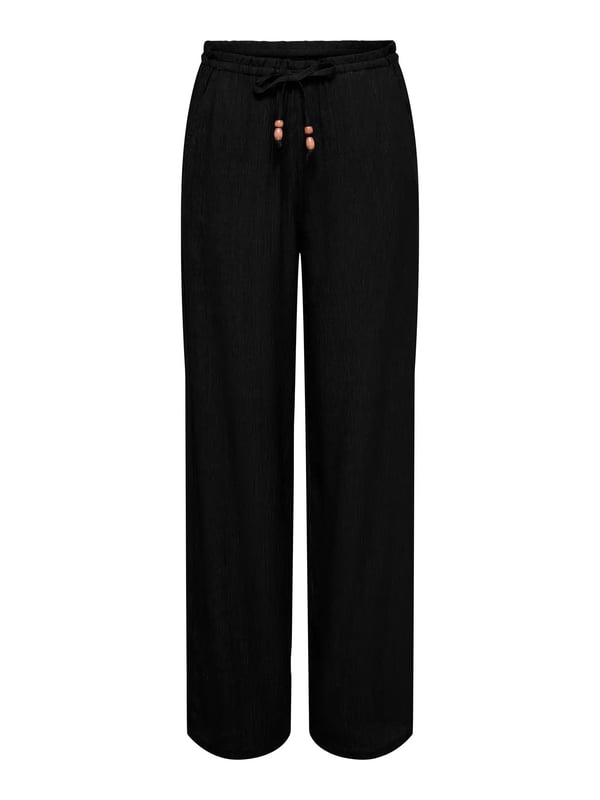 Only ONLNELE MW WIDE STRUCTURE PANT WVN Siyah Kadın Pantolon
