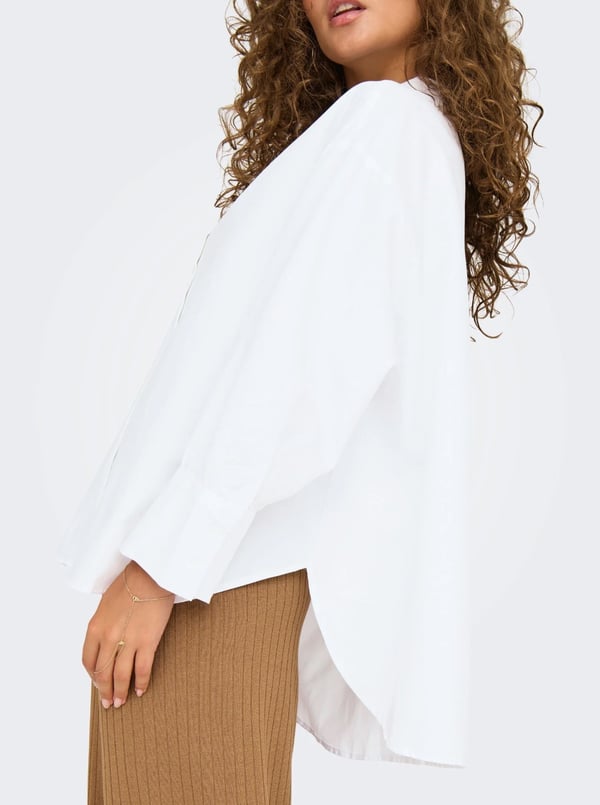 Only ONLNEW LINA GRACES OXFORD LS SHIRT WVN Beyaz Kadın Gömlek
