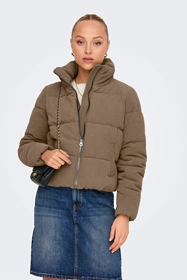 Only ONLNEWDOLLY CORDUROY PUFFER OTW NOOS Kahverengi Kadın Ceket