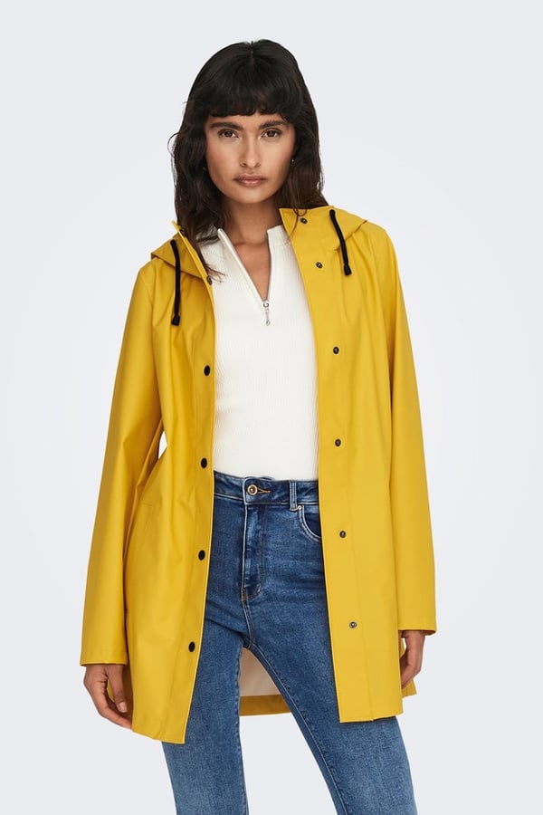 Only ONLNEWELLEN RAINCOAT OTW CC Sarı Kadın Mont