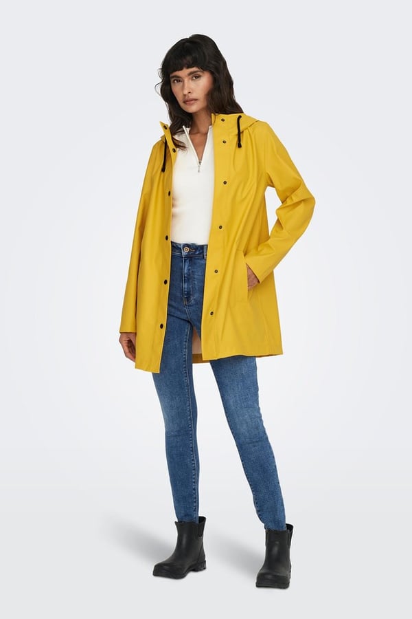 Only ONLNEWELLEN RAINCOAT OTW CC Sarı Kadın Mont