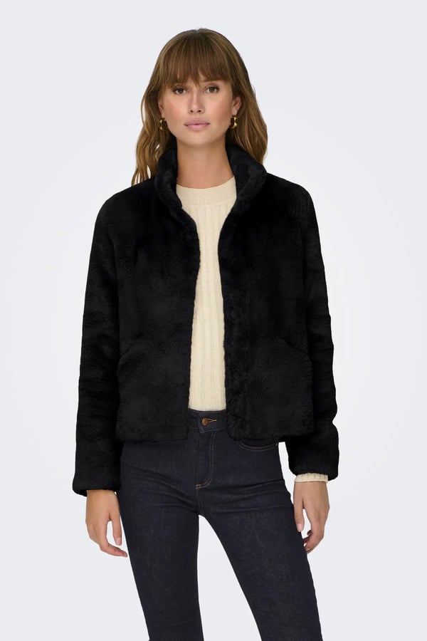 Only ONLNEWVIDA FAUX FUR JACKET OTW CC Siyah Kadın Ceket