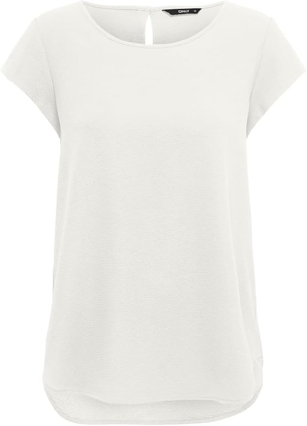 Only ONLNOVA LIFE LUX  S/S TOP SOLID Beyaz Kadın T-Shirt