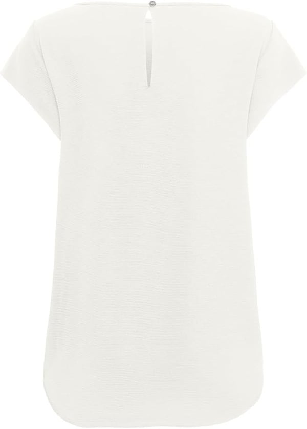 Only ONLNOVA LIFE LUX  S/S TOP SOLID Beyaz Kadın T-Shirt