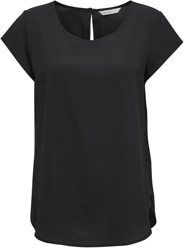Only ONLNOVA LIFE LUX  S/S TOP SOLID Siyah Kadın T-Shirt