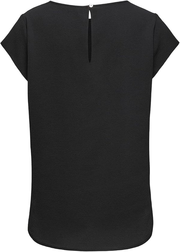 Only ONLNOVA LIFE LUX  S/S TOP SOLID Siyah Kadın T-Shirt