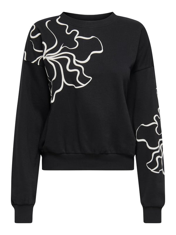 Only ONLODESSA L/S O-NECK BOX UB NOOS SWT Siyah Kadın Sweatshirt